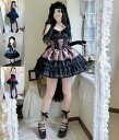 ロリータ服 ロリータ ジャンパースカート キャミソールワンピース プリンセスドレス フリル フレアワンピース 萌えLolita 大人コスチューム ゴスロリ ハロ...