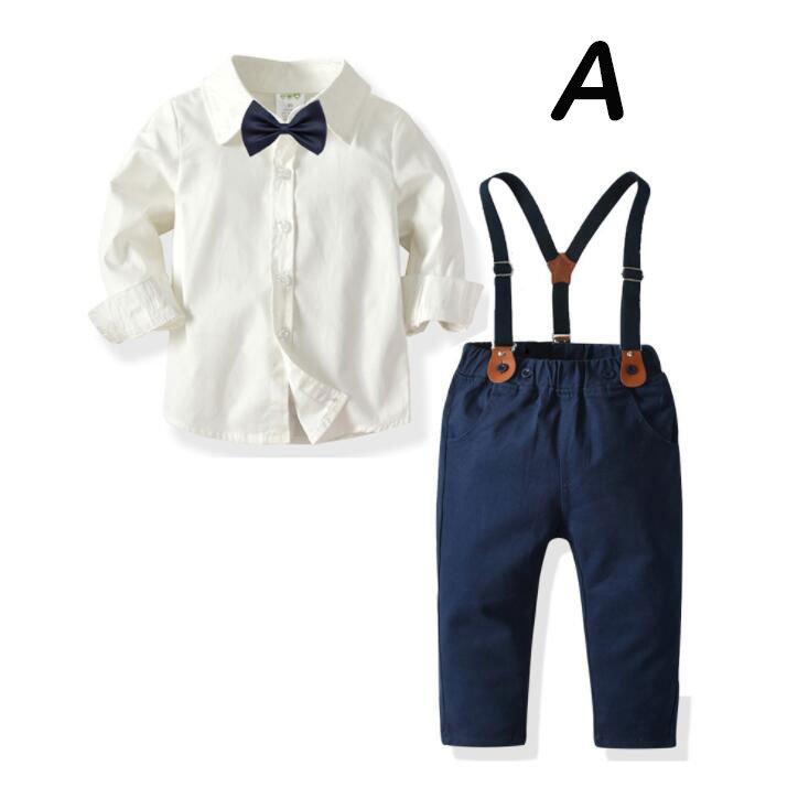 男の子スーツセット キッズ紳士服 長袖シャツ ワイシャツ 白シャツ ロングパンツ ロンパン 4点セット コットン 子供服 フォーマルセット 小学生 演奏会 発表会 卒業式 入学式 合唱団 団体服 結婚式 七五三 入園式 卒園式 80cm 90cm 100cm 110cm 120cm 130cm 140cm