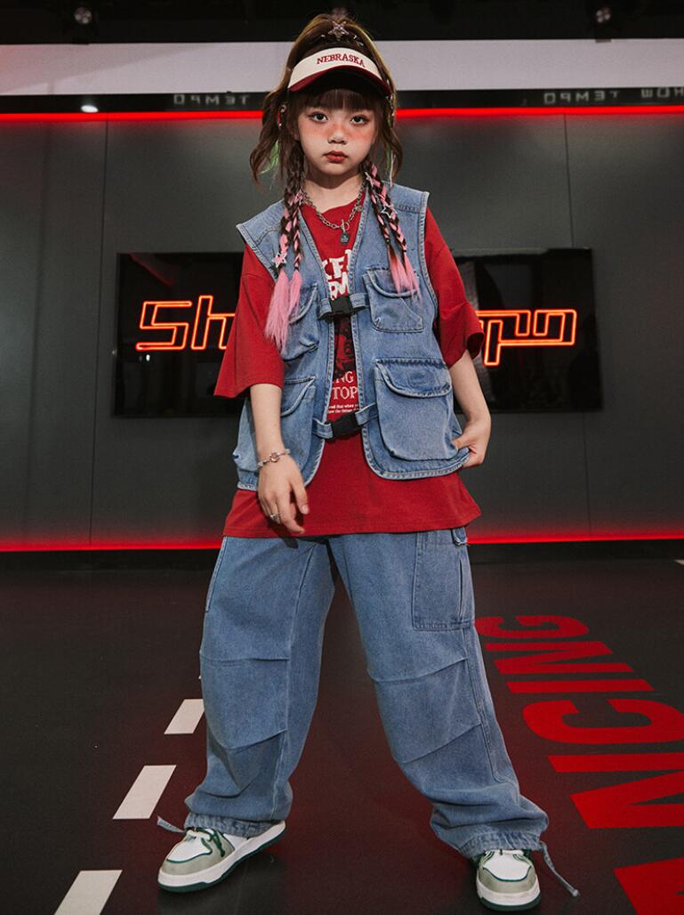 子供ダンス衣装 jazz hiphop キッズジャズ ヒップホップ Tシャツ ベスト パンツ 男の子 女の子 子供服 ..