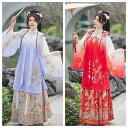 中華服 漢服 華流衣装 中華古代服 チャイナ服 中華風 チャイナ風 鳳凰柄 唐装 古典美人服 舞台衣装 ステージ衣装 グラデーション チャイナドレス イベント 仮装 コスチューム 写真撮影 華やか 裾幅大きい 振袖 3色 3点セット