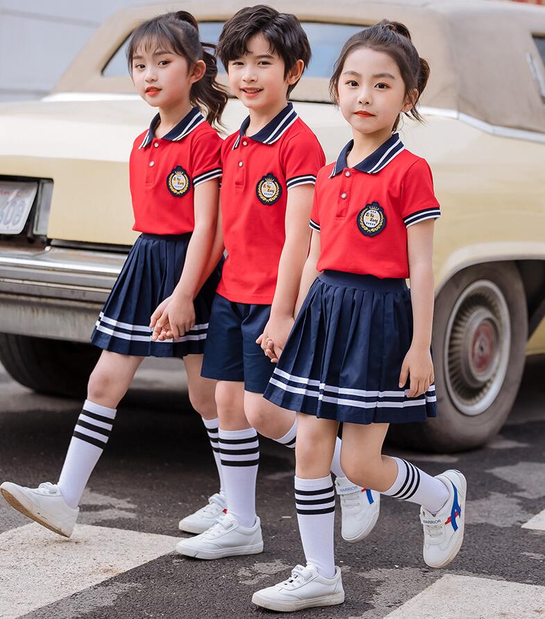乐天商城 - キッズ運動服 子供セットアップ服 女の子 男の子 夏子供制服 学生制服 幼稚園制服 カジュアル 上下セット 半袖Tシャツ 短パンセット チアーガール 子供服 発表会 卒業式 入学式 小学生 合唱団 運動会 イベント 学園祭 Tシャツ+パンツ/スカート レッド