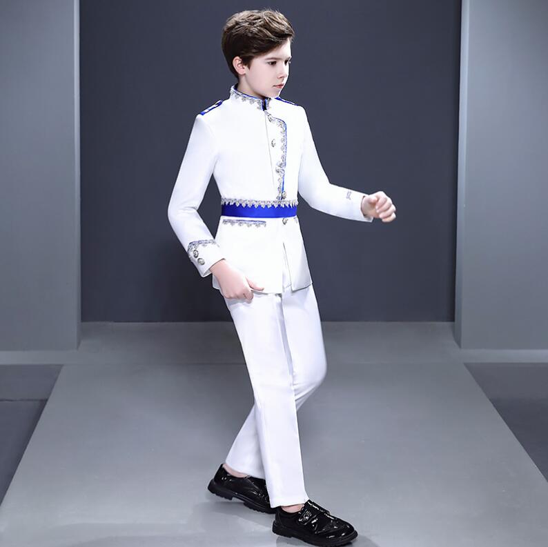 乐天商城 - 王子様衣装 子供用舞台スーツ キッズ礼服 子供フォーマルスーツセット 立ち襟 男の子紳士服 子供服 コスチューム フォーマルセット 舞台衣装 学園祭 イベント 演奏会 発表会 結婚式 卒園式 七五三 ホワイト
