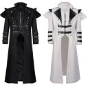 メンズロングコート 大人用コスチューム 舞台衣装 ゴシック風 悪魔 殺し屋 スパイ コスプレ 仮装 変装 ステージ衣装 ハロウィンコスチューム ハロウィンパーテ...