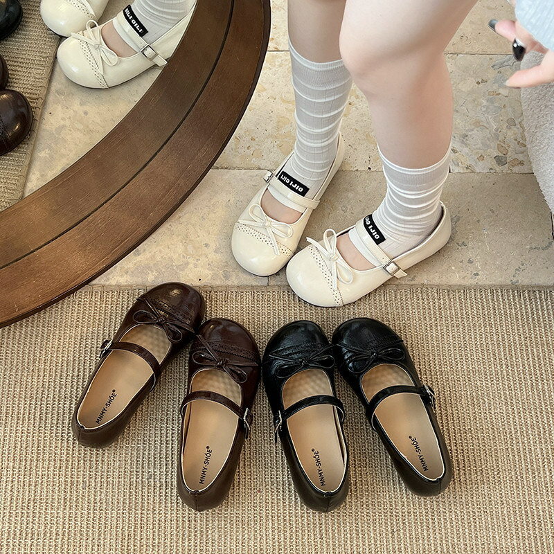 乐天商城 - 可愛いパンプス レディースシューズ ロリータパンプス お嬢様風 シューズ 萌え系 靴 レディース ゴスロリ 蝶結び フラット底 ロリータ靴 ロリータ風 メイド靴 文化祭 学園祭 ハロウィン クリスマス パーティー コスチューム お茶会 合革 PU 3色 黒 ブラウン オフホワイト