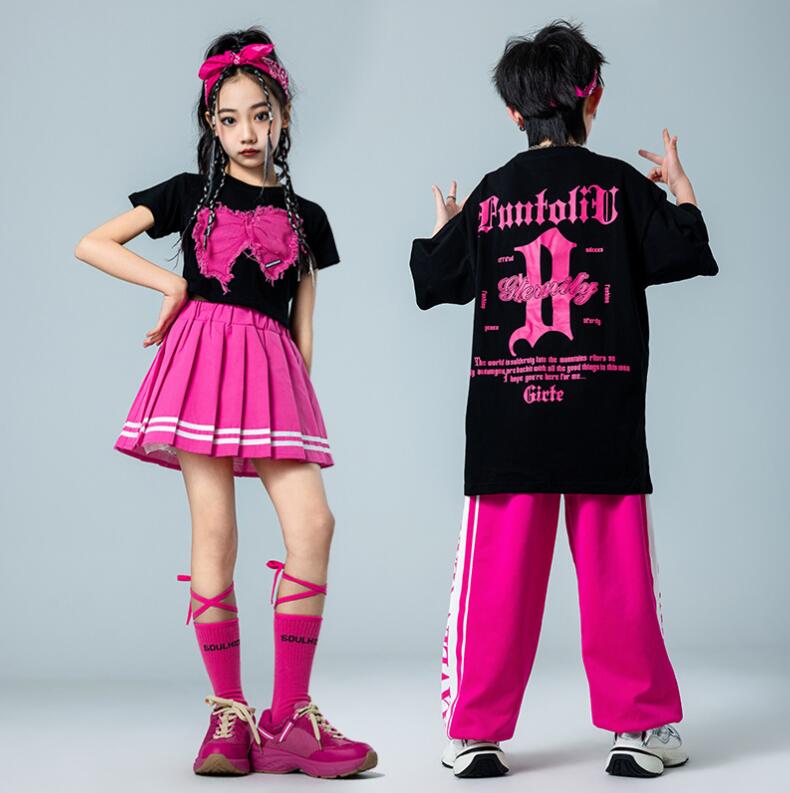 子供ダンス衣装 jazz hiphop キッズジャズ ダンスセットアップ ヒップホップ 半袖T...