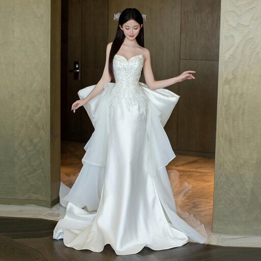 ロングドレス ウェディングドレス 花嫁ドレス 二次会ドレス スレンダーライン エレガント シンプル ノースリーブ フィッシュテールフレンチ ハネムーン 披露宴 後撮り 前撮り お呼ばれ 結婚式 パーティー 二次会 フォマール 演奏会 ホワイト ドレストレイン ロングドレス ウェディングドレス 花嫁ドレス 二次会ドレス スレンダーライン エレガント シンプル ノースリーブ フィッシュテールフレンチ ハネムーン 披露宴 後撮り 前撮り お呼ばれ 結婚式 パーティー 二次会 フォマール 演奏会 ホワイト ドレストレイン