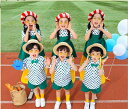 子供ダンス服 半袖 3点セット シャツ パンツ サスペンダースカート グリーン ドット 靴下 水玉 幼稚園服 ガールズ舞台 レトロ ダンス衣装 キッズ 男女兼用 ツナギ服 学生 遊び会 学園祭 お揃い ステージ セット 緑 水玉柄 チアダンス 運動会 普段着 チアリーディング