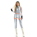 3点セット 宇宙人コスプレ衣装 長袖 ベルト付き レディース 宇宙服 飛行士 コスプレ レザー シルバー 女性 大人 ダンス衣装 カラオケ バー DS 舞台 演...