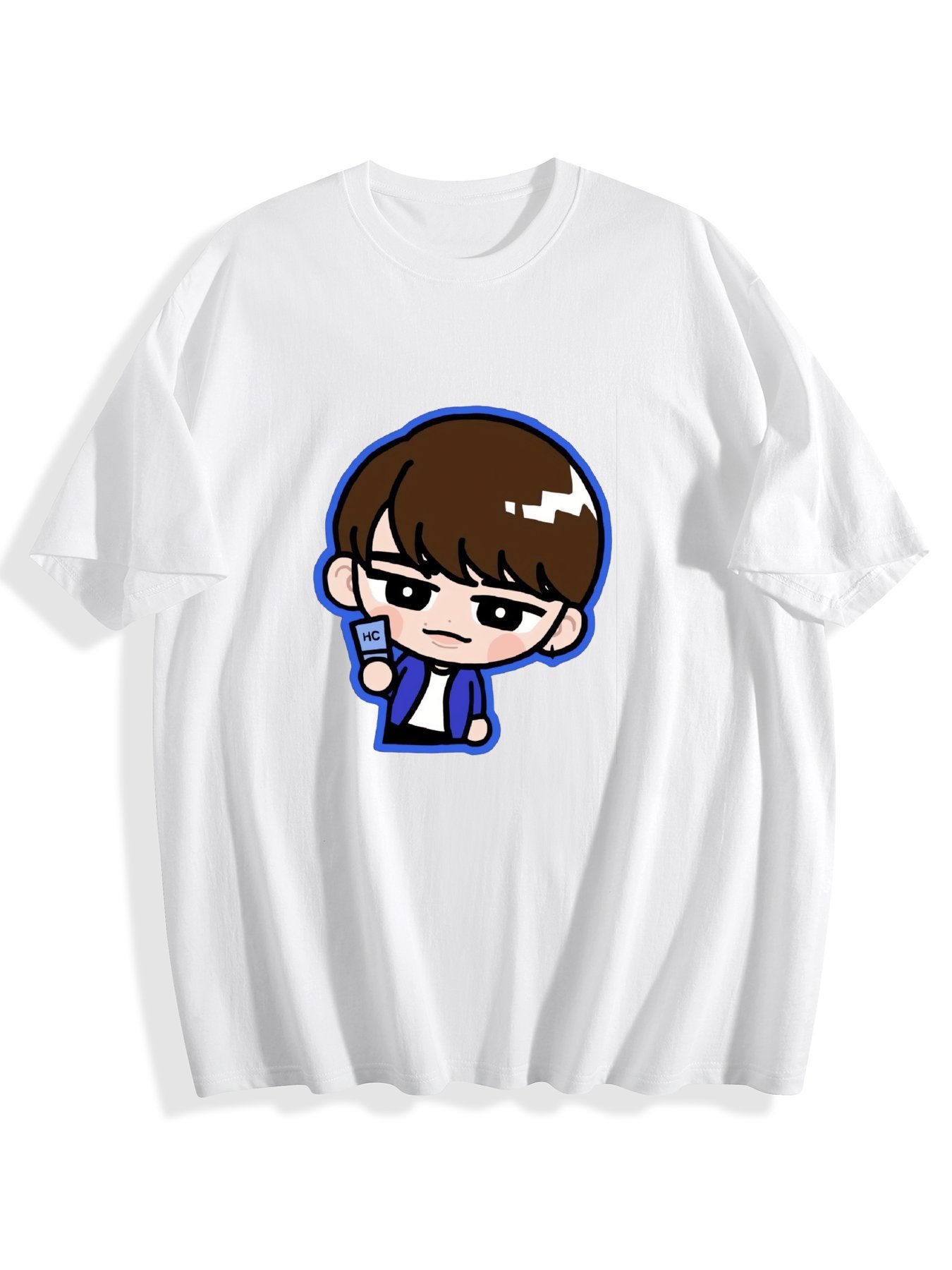 Rakuten - 【推し活必携】Snow Man 目黒蓮 キャラクタープリント レディース半袖 T シャツ 綿 100% 200g ブラック ホワイト アイドルイベント カジュアル ギフト 大きいサイズ S M L XL XXL 3XL
