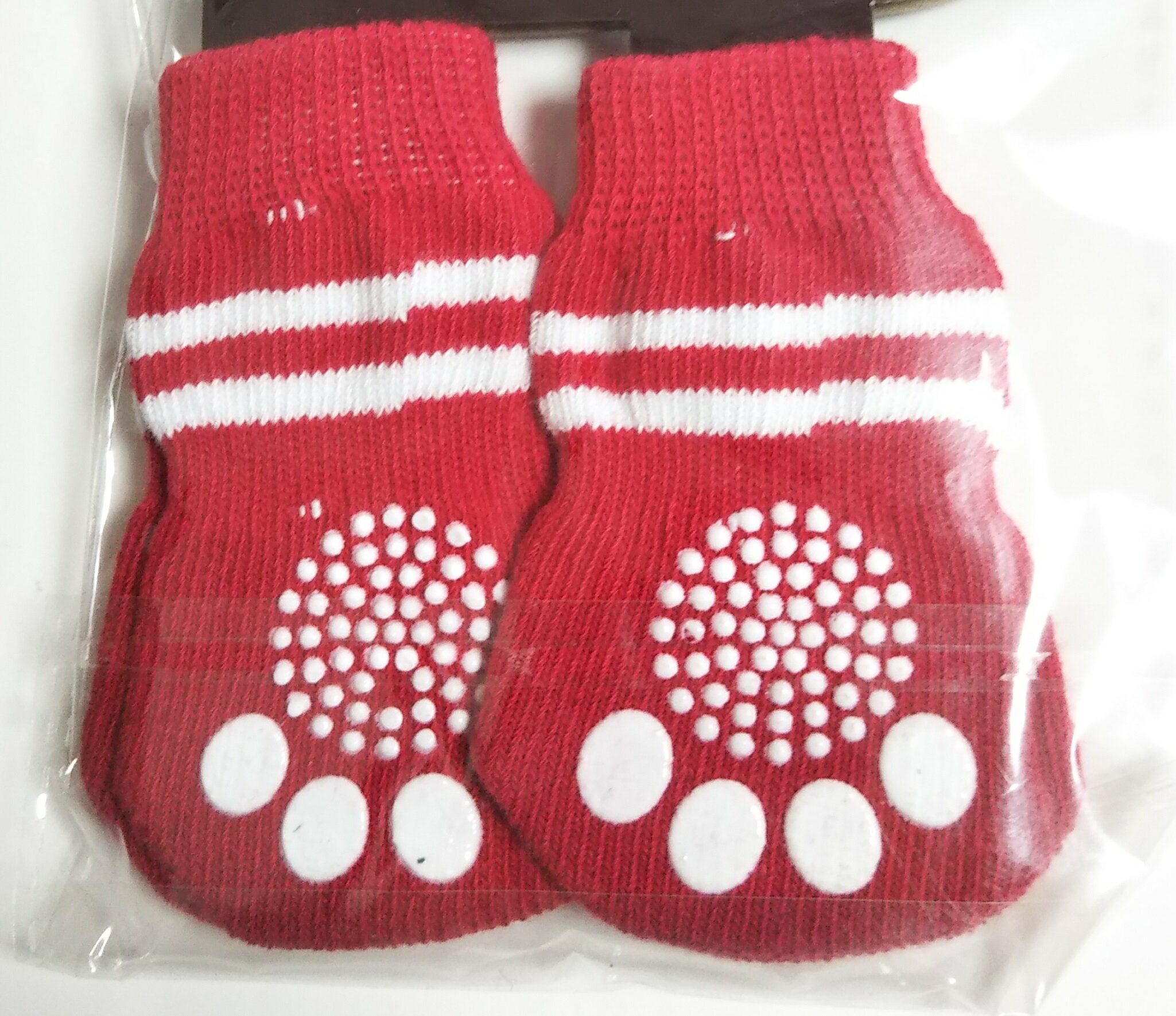 【メール便対応】ペットソックス滑り止め付犬用靴下S〜L（ツリー）足の保護に