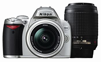 【中古】Nikon デジタル一眼レフカメラ D40 ダブルズームキットII シルバー D40SWZII