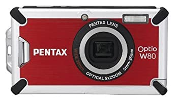 【中古】(非常に良い)PENTAX 防水デジタルカメラ OPTIO (オプティオ) W80 カーディナルレッド 1200万画素 光学5倍ズーム OPTIOW80CR