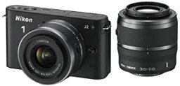【中古】(非常に良い)Nikon ミラーレス一眼カメラ Nikon 1 (ニコンワン) J2 ダブルズームキット ブラック N1J2WZBK