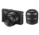 【中古】(非常に良い)Nikon ミラーレス一眼 Nikon1 J4 ダブルズームキット ブラック J4WZBK