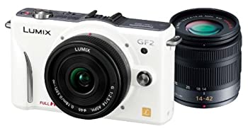 【中古】パナソニック ミラーレス一眼カメラ GF2 ダブルレンズキット(14mm/F2.5パンケーキレンズ、14-42mm/F3.5-5.6標準ズームレンズ付属) フルハイビジ(2)