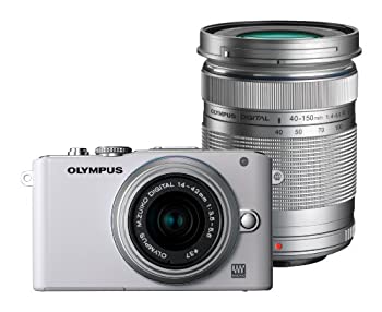 【中古】(非常に良い)OLYMPUS ミラーレス一眼 PEN Lite E-PL3 ダブルズームキット ホワイト E-PL3 DZKIT WHT