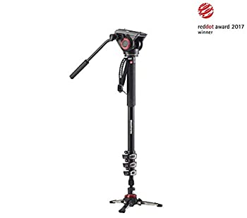 (非常に良い)Manfrotto 一脚 XPROフルードビデオ一脚 フルード雲台MVH500AH相当品付属 アルミニウム MVMXPRO500