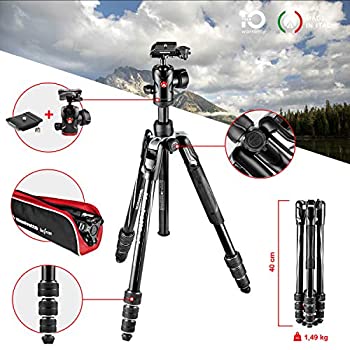 【中古】ヴァイテックイメージングManfrotto三脚Befreeアドバンスアルミ4段自由雲台ツイストロック式T三脚キットブラック全伸高150cm縮長40cm