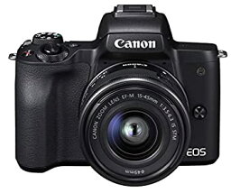 【中古】Canon キヤノン ミラーレス一眼カメラ EOS Kiss M ブラック レンズキット EF-M15-45 IS STM付属 EOSKISSMBK-1545ISSTMLK-A