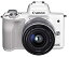 【中古】(非常に良い)Canon キヤノン ミラーレス一眼カメラ EOS Kiss M ホワイト レンズキット EF-M15-45 IS STM付属 EOSKISSMWH-1545ISSTMLK-A