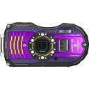 【中古】(非常に良い)PENTAX 防水デジタルカメラ PENTAX WG-3GPS パープル 1cmマクロ マクロスタンド付属 電子コンパス サブLCD Qi規格 PENTAX WG-3GPSPU 12674(2)