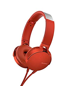 【中古】(非常に良い)ソニー SONY ヘッドホン 重低音モデル MDR-XB550AP : 折りたたみ式 リモコン・マイク付き レッド MDR-XB550AP R