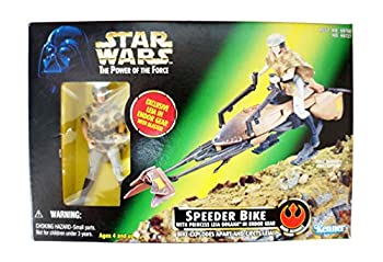 【中古】(未使用 未開封品)【STAR WARS THE POWER OF THE FORCE】SPEEDER BIKE WITH PRINCESS LEINA ORGANA IN ENDOR GEAR【スター ウォーズ スピーダーバイク レイア