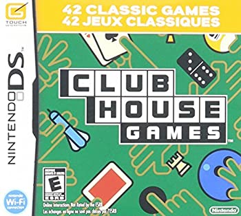 【中古】Clubhouse Games: Nintendo DS by Nintendo [並行輸入品]【メーカー名】Nintendo【メーカー型番】【ブランド名】任天堂【商品説明】Clubhouse Games: Nintendo DS by Nintendo [並行輸入品]当店では初期不良に限り、商品到着から7日間は返品を 受付けております。他モールとの併売品の為、完売の際はご連絡致しますのでご了承ください。中古品の商品タイトルに「限定」「初回」「保証」などの表記がありましても、特典・付属品・保証等は付いておりません。品名に【import】【輸入】【北米】【海外】等の国内商品でないと把握できる表記商品について国内のDVDプレイヤー、ゲーム機で稼働しない場合がございます。予めご了承の上、購入ください。掲載と付属品が異なる場合は確認のご連絡をさせていただきます。ご注文からお届けまで1、ご注文⇒ご注文は24時間受け付けております。2、注文確認⇒ご注文後、当店から注文確認メールを送信します。3、お届けまで3〜10営業日程度とお考えください。4、入金確認⇒前払い決済をご選択の場合、ご入金確認後、配送手配を致します。5、出荷⇒配送準備が整い次第、出荷致します。配送業者、追跡番号等の詳細をメール送信致します。6、到着⇒出荷後、1〜3日後に商品が到着します。　※離島、北海道、九州、沖縄は遅れる場合がございます。予めご了承下さい。お電話でのお問合せは少人数で運営の為受け付けておりませんので、メールにてお問合せお願い致します。営業時間　月〜金　11:00〜17:00お客様都合によるご注文後のキャンセル・返品はお受けしておりませんのでご了承ください。