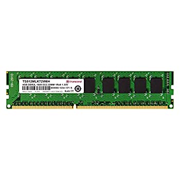 【中古】Transcend 法人(ビジネス)向け 業務用/産業用 Samsung DRAM搭載 DDR3L-1600 ECC-DIMM 1Rx8 4GB 1.35V TS512MLK72W6H