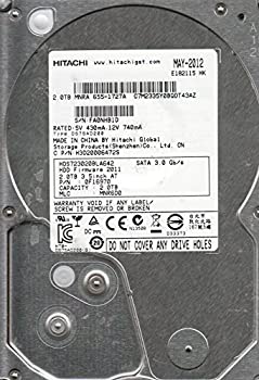 【中古】hds723020bla642、PN 0?F16970、MLC mnr6d0、Hitachi 2tb SATA 3.5ハードドライブ