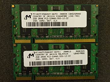 【中古】(非常に良い)各社 PC2-5300S (DDR2-667) 2GB x 2枚組み 合計4GB SO-DIMM 200pin ノートパソコン用メモリ