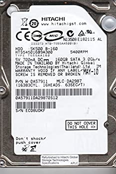 【中古】hts545016b9?a300、PN 0?a57911、MLC da2987、Hitachi 160?GB SATA 2.5ハードドライブ