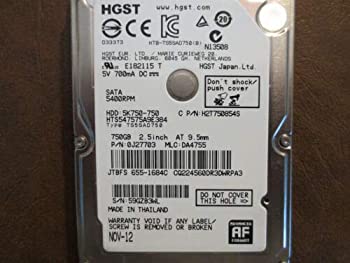 【中古】hts547575?a9e384、PN 0j20793、MLC da3936、Hitachi 750?GB SATA 2.5ハードドライブ
