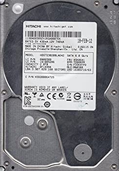 【中古】hds723020bla642、PN 0?F14394、MLC mnr5r0、Hitachi 2tb SATA 3.5ハードドライブ