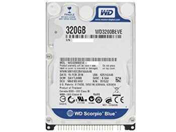 【中古】WesternDigital WD3200BEVE ScorpioBlue 2.5inch 5400rpm 320GB 8MB PATA