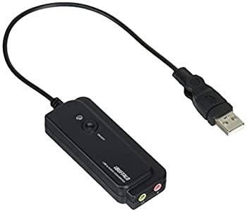 【中古】iBUFFALO USBオーディオ変換ケーブル(USB A to 3.5mmステレオミニプラグ) Mac PS3でステレオミニプラグ接続のヘッドセットが使える ブラック BSH