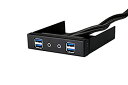 【中古】SilverStone 3.5インチベイ用 USB3.0×4 オーディオポートキット ブラック SST-FP32B-E