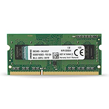 【中古】キングストン Kingston ノートPC用メモリ DDR3-1333 (PC3-10600) 4GB CL9 1.5V Non-ECC SO-DIMM 204pin KVR13S9S8/4