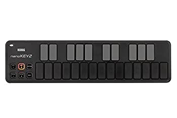 【中古】KORG 定番 USB MIDIキーボード nanoKEY2 BK ブラック 音楽制作 DTM コンパクト設計で持ち運びに最適 すぐに始められるソフトウェアライセンス込