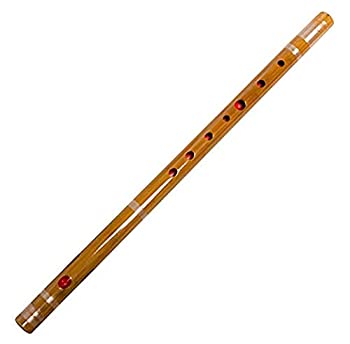 【中古】山本竹細工屋 竹製篠笛 7穴 六本調子 伝統的な楽器 竹笛横笛 (銀白紐巻き)