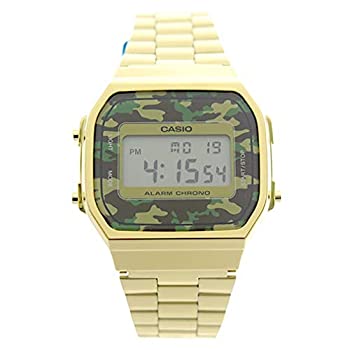 【中古】カシオ CASIO 腕時計 メンズ レディース A168WEGC-3 クォーツ カモフラ ゴールド［逆輸入品］［wimp］