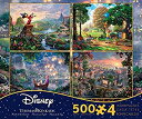 【中古】(非常に良い)Disney(ディズニー) クラシックパズルセット　500ピース×4　【ミッキーマウス】【クマのプーさん】【塔の上のラプンェル】【わんわん物語】　トーマス