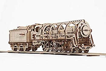 【中古】(非常に良い)Ugears ユーギアス 460蒸気機関車 木製 ブロック おもちゃ 70012