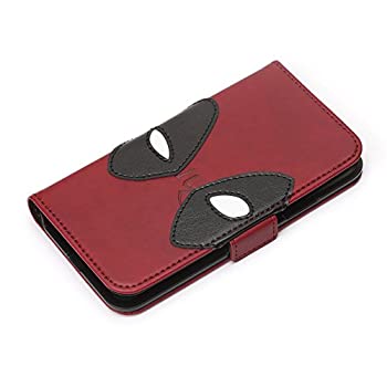 【中古】(非常に良い)PGA iPhone XS/X用 MARVELフリップカバー（デッドプール/レッド）DEADPOOL Case Series PG-DFP421DEP