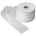 【中古】2in wide x 25 yards White Floral Pattern Lace Ribbon for Decorating Floral D...