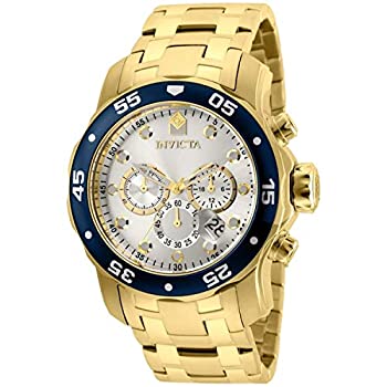 yÁz[CrN^]Invicta rv 80067 Pro Diver Chronograph 18K Gold Plated Steel Silver-Tone Dial Y [sAi]