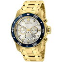 yÁz[CrN^]Invicta rv 80067 Pro Diver Chronograph 18K Gold Plated Steel Silver-Tone Dial Y [sAi]