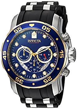 yÁzInvicta Men's 'Pro Diver' Quartz Stainless Steel and Silicone Casual Watch Color:Black (Model: 22971)