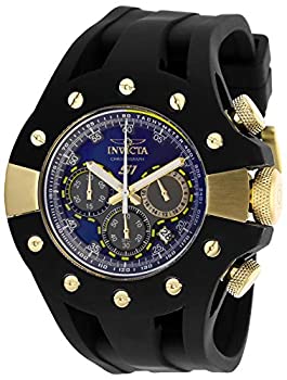 yÁzInvicta Men's 28568 S1 Rally Quartz 3 Hand Gold Blue Dial Watch