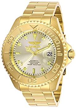 yÁzInvicta Men's Pro Diver Gold-Tone Steel Bracelet & Case Automatic Champagne Dial Analog Watch 28950